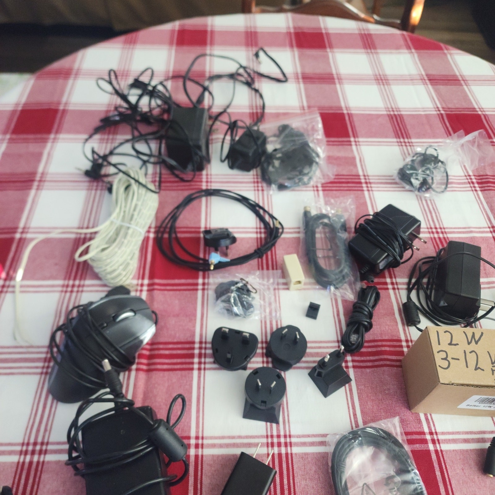 9 lb Electronics Lot – Cables Chargers Adapters Parts Mixed Tech Box AS‑IS