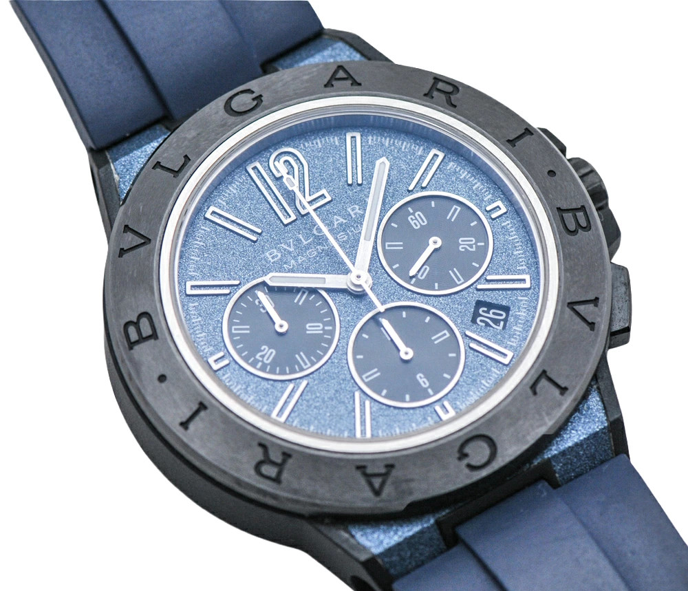 BVLGARI Watch Diagono Magnesium Blue/Black AT Ref. DG42SMCCH Chronograph Men’s