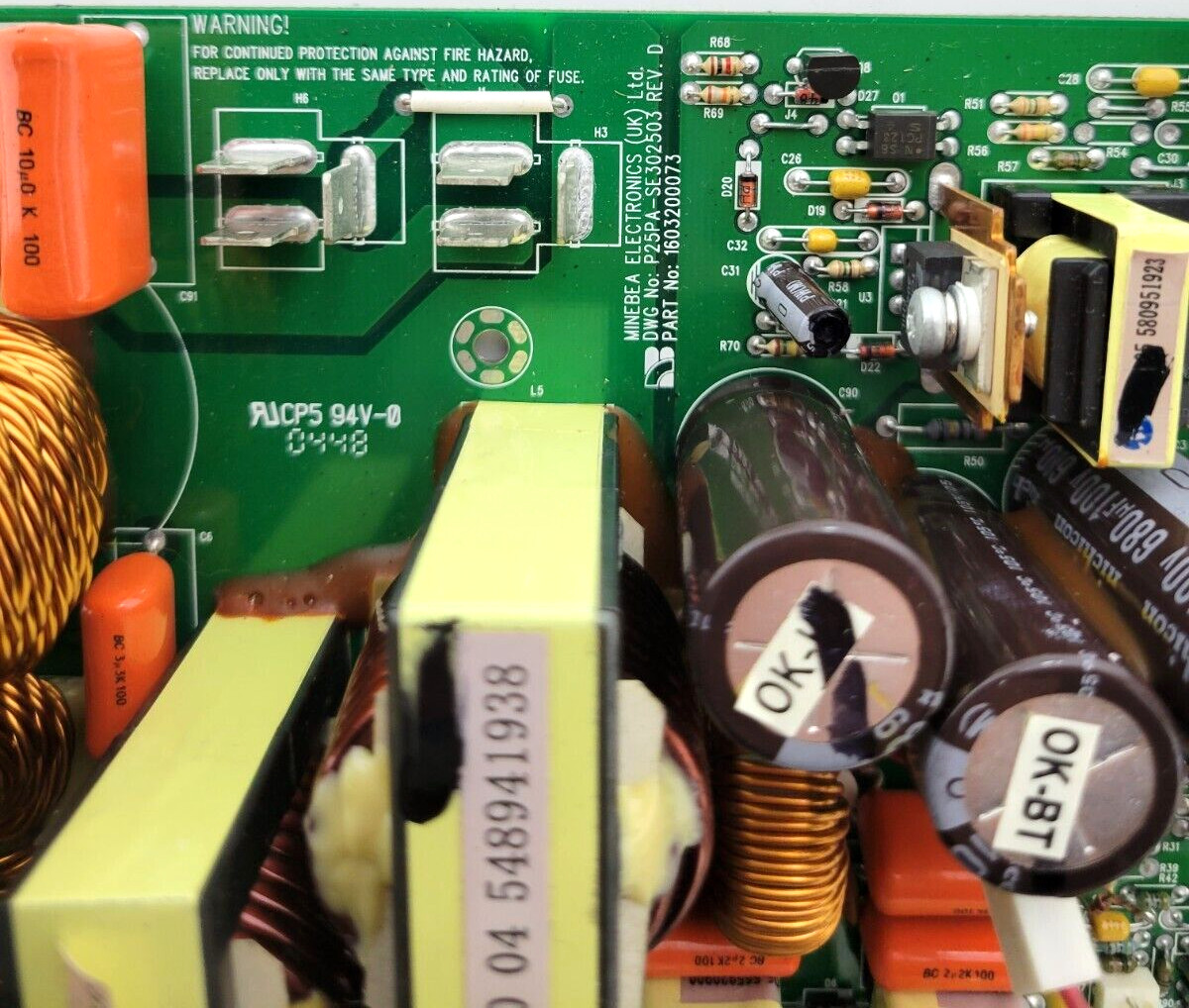 MINEBEA DWG P25PA-SE302503 REV D P/N: 1B03200073 BOARD 3D95 USED.