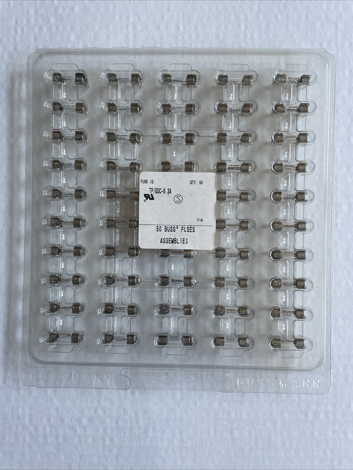 GDC-6.3A Time Delay 6.3A Slow Blow Acting Fuses (box Of 1000 pc) Bussmann