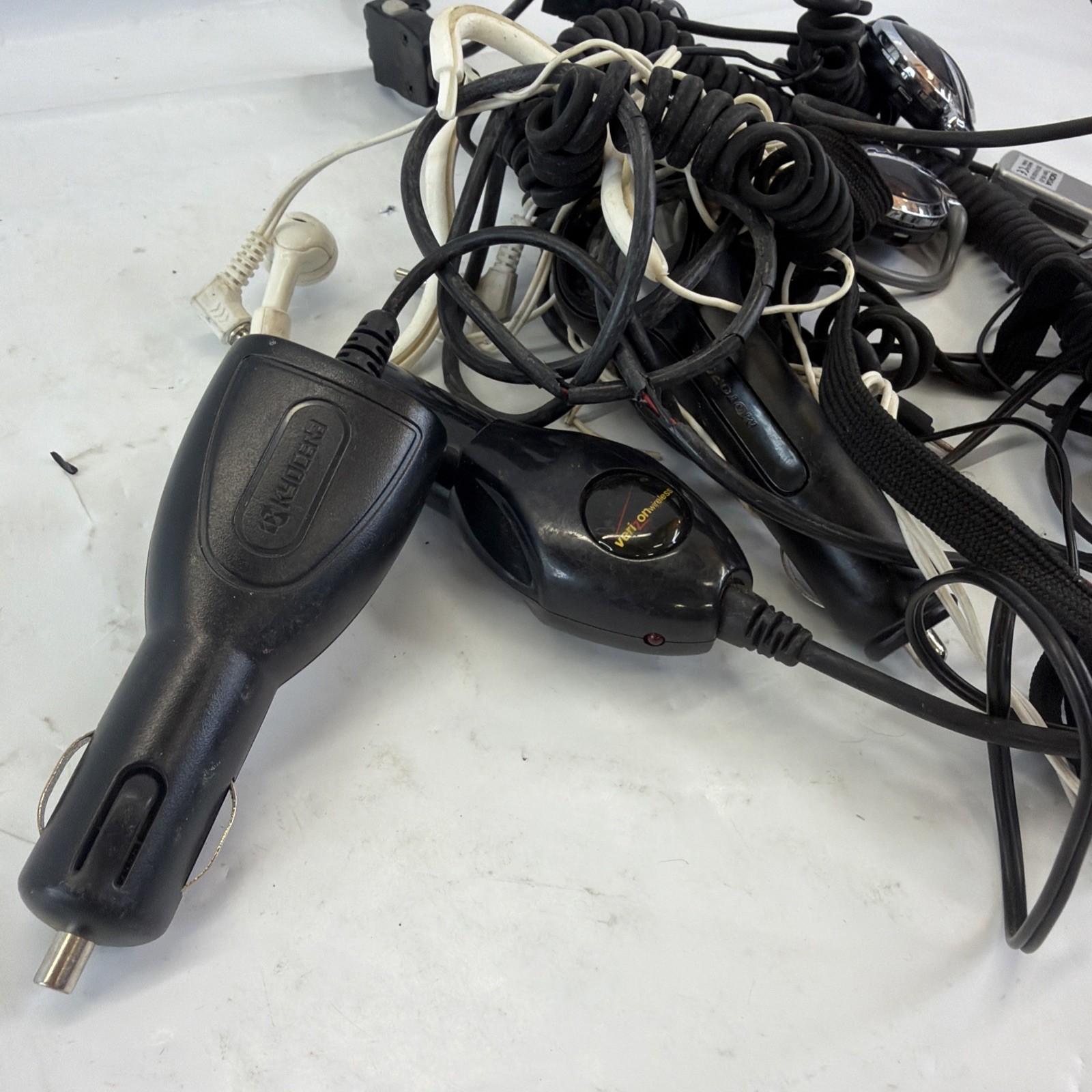 Bulk Electronics Lot Car Chargers Headsets Cables Untested Parts Repair Mixed