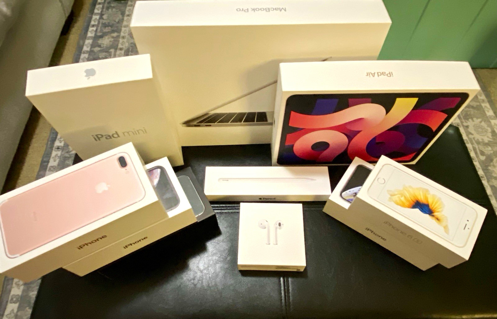 Apple Mixed Lot EMPTY BOXES & Inserts: iPhone, iPad mini/Air, MacBook Pro