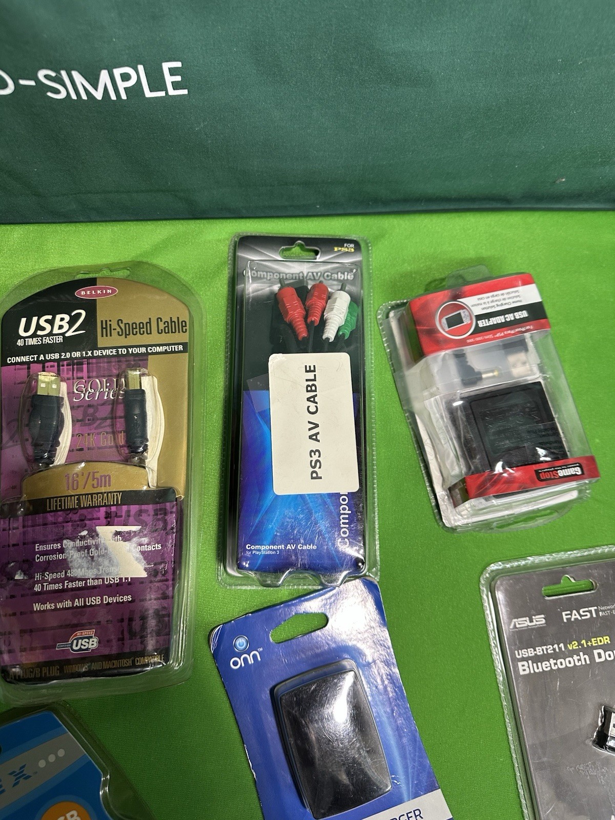 Lot of 12 New Old Stock Electronics Accessories Cables Chargers ASUS Bluetooth.