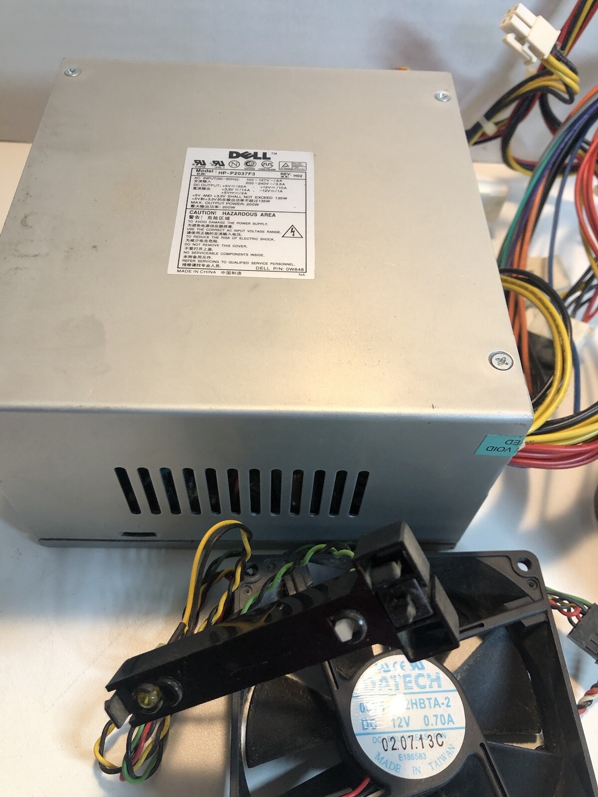 Dell 200W Power Supply HP-P2037F3 REV H02 pulled from a Compaq Presario SR1303wm