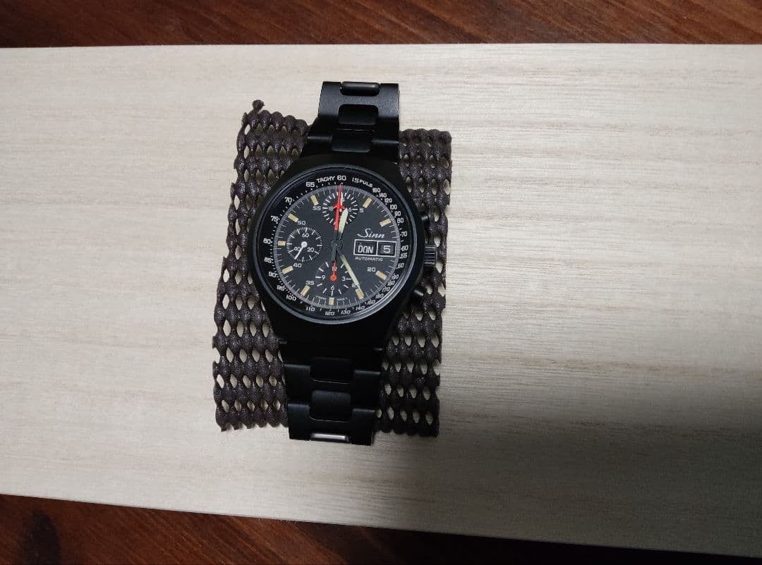 Sinn Watch Chronograph 157b Automatic Black Dial Chronograph Lemania 5100 w/Box