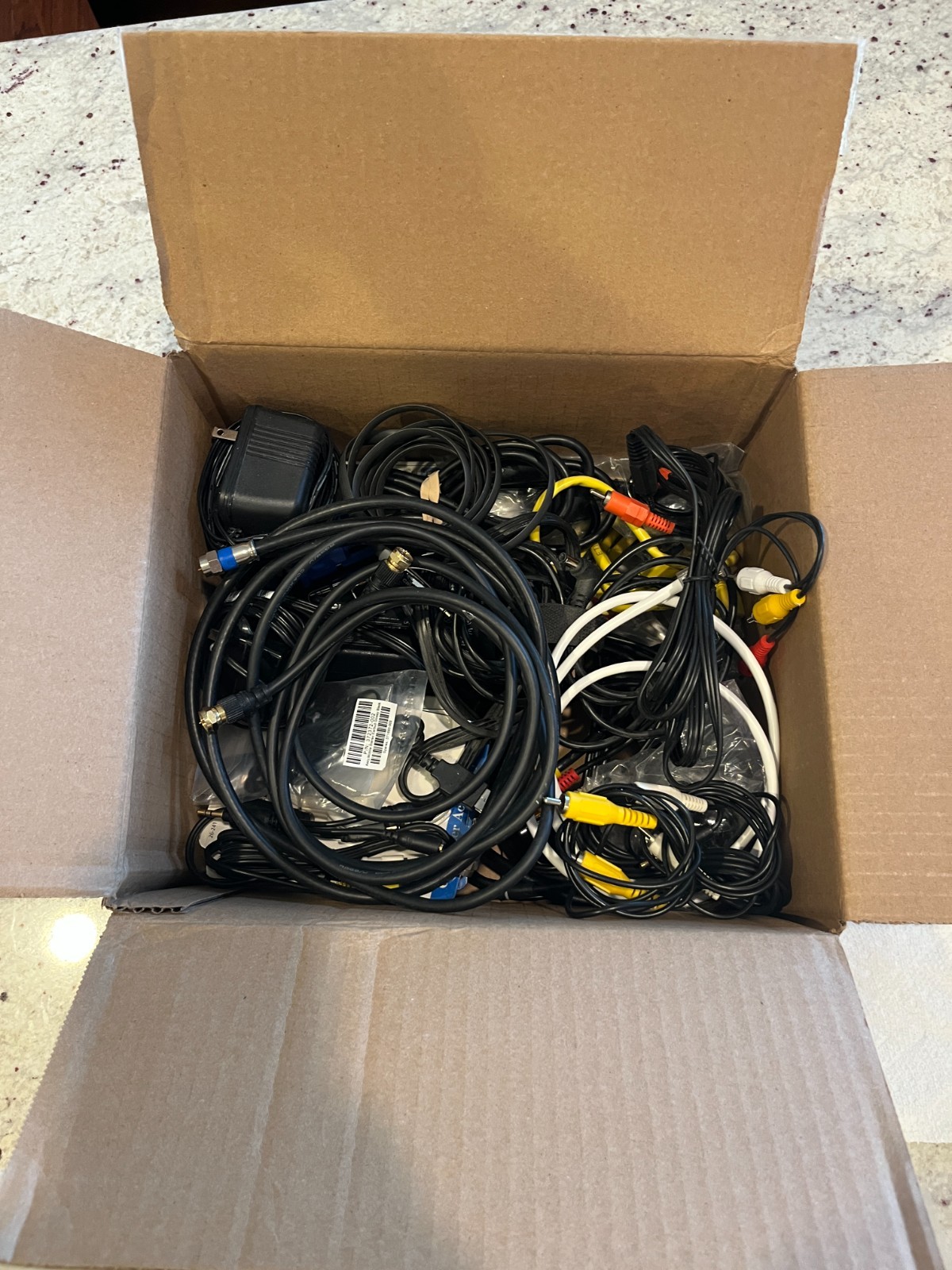 LOT OF MISC ELECTRONICS & CABLES – CHARGERS, ADAPTERS, REMOTES & MORE