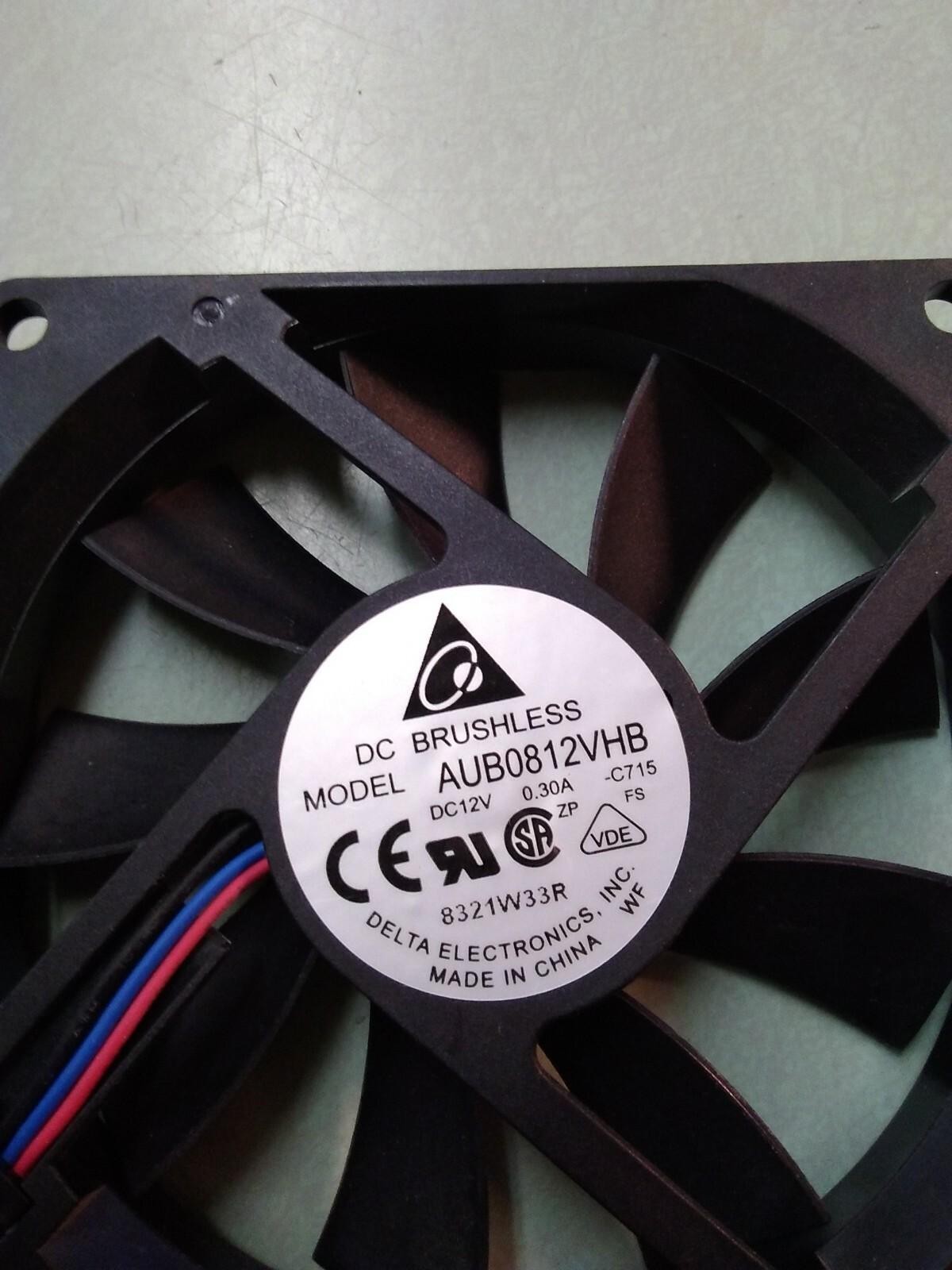 LOT OF 2 Delta DC Brushless Fan Model:AUB0812VHB Delta Electronics DELL JY705