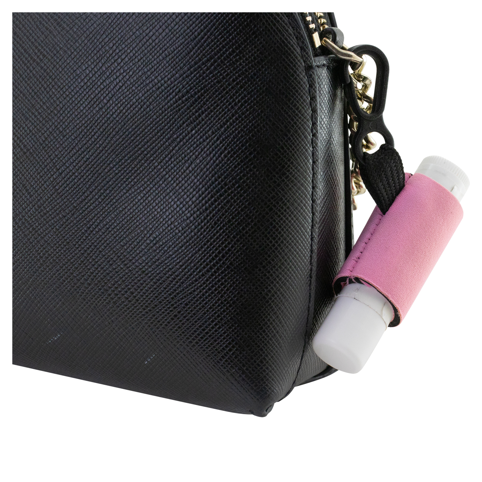 4 Clip-On Neoprene Pink Sleeve Lip Balm Holsters LIPSTICK HOLDER Key Chain