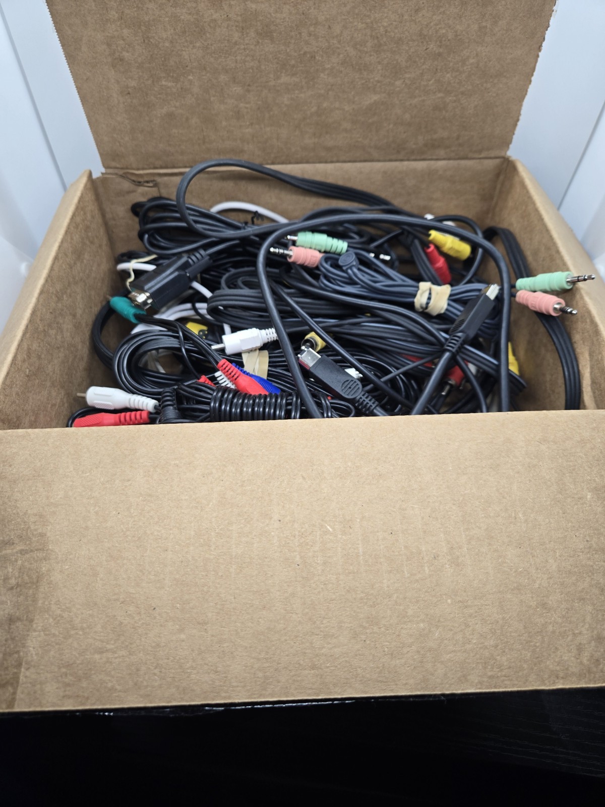 Box of Random Cords Cables