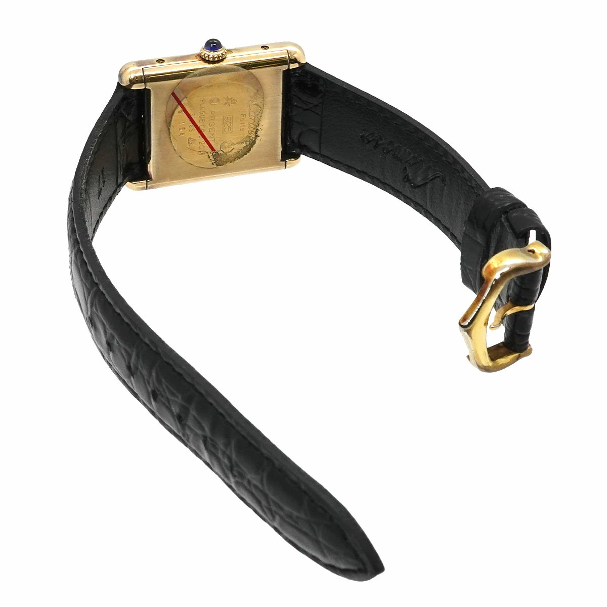 Cartier Must Tank Vermeil Trinity Ladies Watch SV925 Manual Winding Square Dial