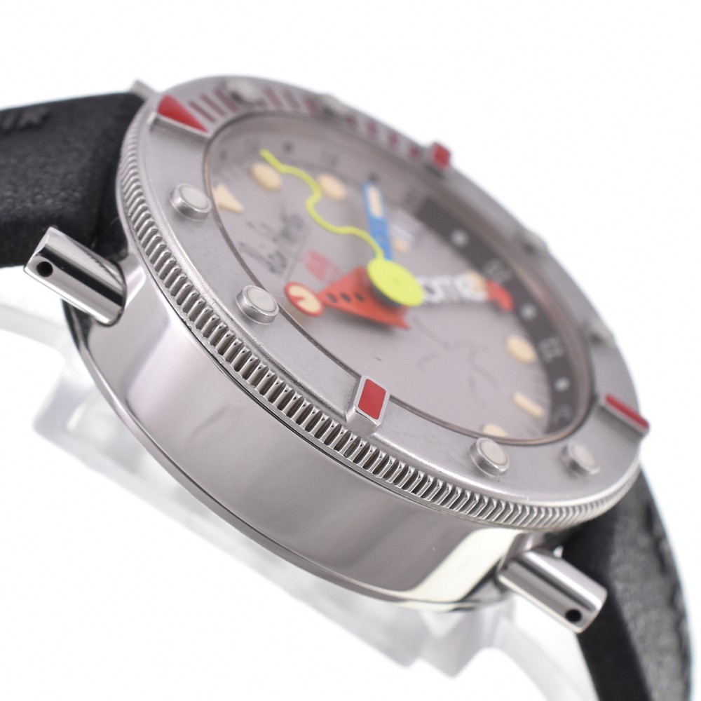 Alain Silberstein Marine G GMT Automatic 34mm Grey Dial Stainless Steel Rubber