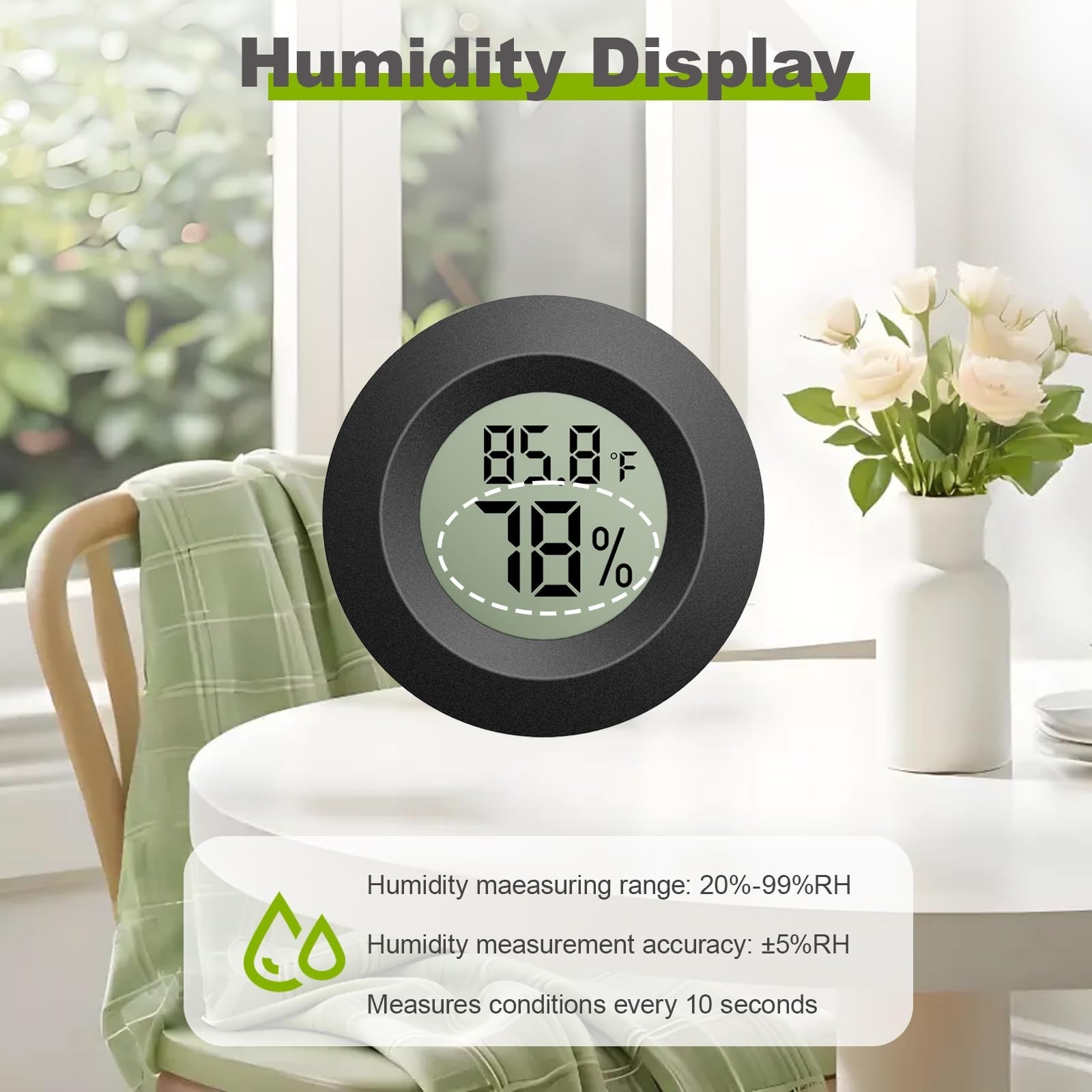 4-Pack Mini Hygrometer Thermometer, Digital LCD Humidity Meter Indoor/Outdoor…