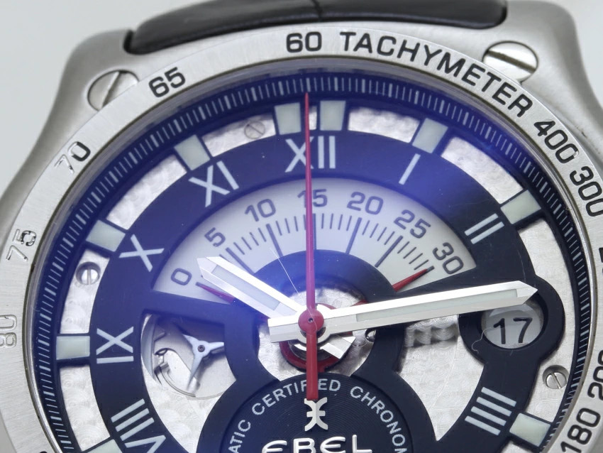 Ebel Discovery Chronograph 1911BTR 9139L72 Men’s Watch Stainless Steel Leather