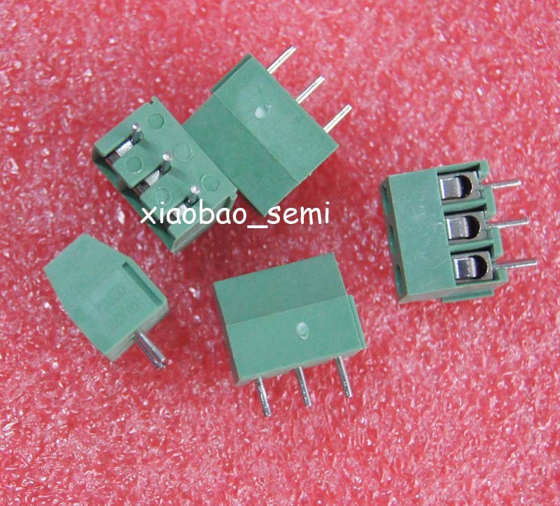 100pcs 3.96mm Pitch 3 pin 3 way Straight Pin PCB Screw Terminal Blocks Connector