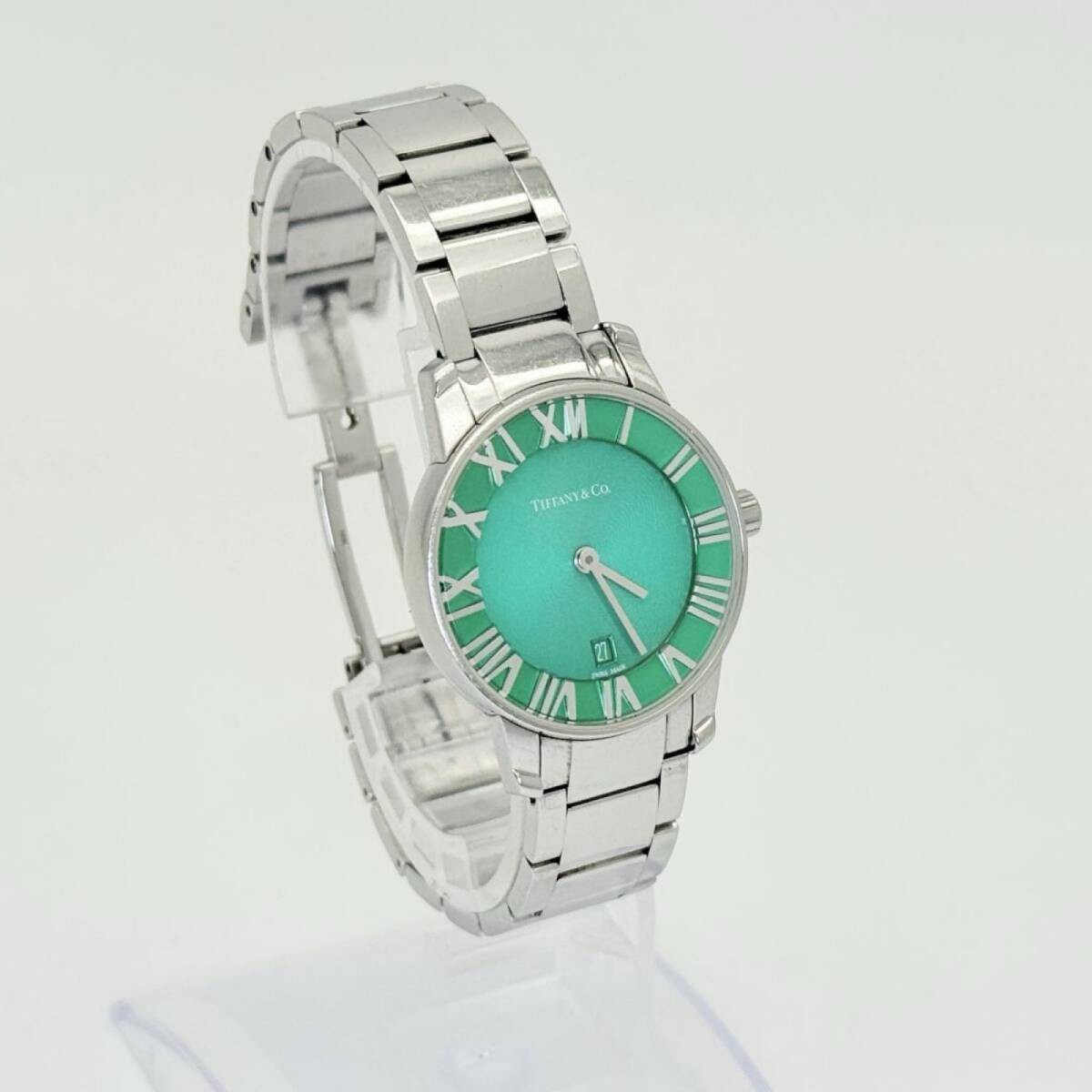 TIFFANY&Co. Watch Atlas 2-Hand 32777627 Silver Green QZ Unisex w/Box, Warranty