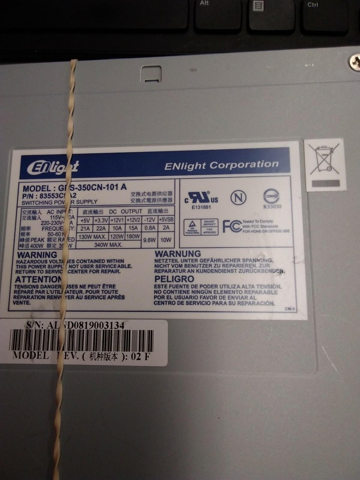 ENLIGHT GPS-350CB-101A 340W REV 02F