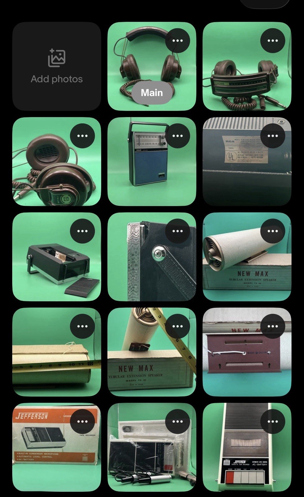 Multi Lot Audio. Speaker, Mics, Tape Player/recorder, Koss Headphone, Radios