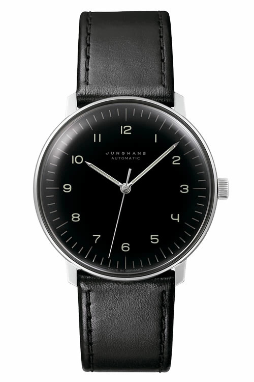 Junghans Automatic 38mm Watch Max Bill 027 3400 00 black men leather
