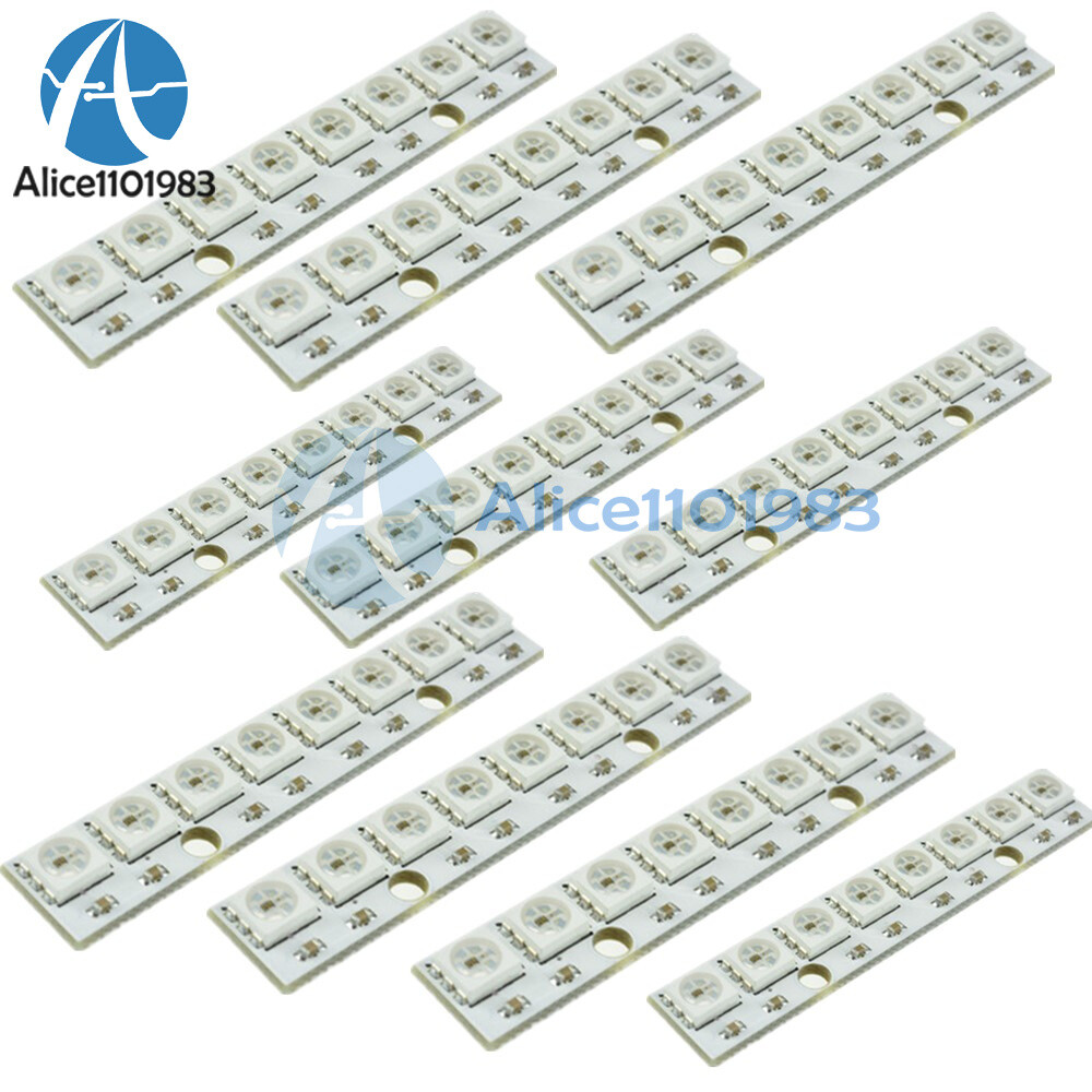10PCS WS 2812 2811 5050 RGB LED Lamp Panel Module 5V 8-Bit Rainbow LED Precise