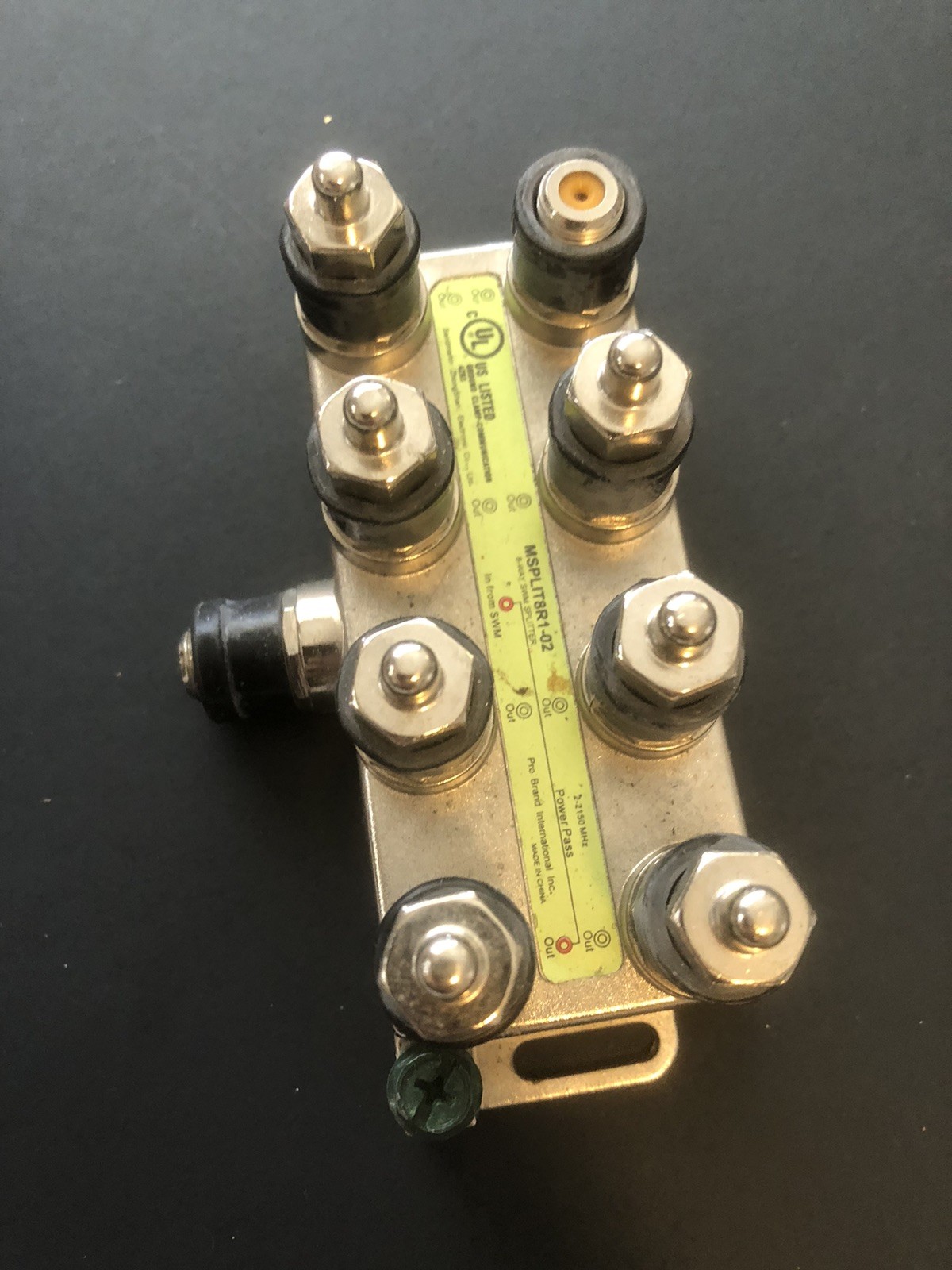 Pro MSPlit8R1-02 8-Way Coax Cable Splitter F-Type Screw for Video Sat Cable TV
