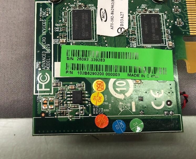 ATI Radeon B629 PCIe Low Profile Graphics Card 102B6290200 0Y104D WITH CABLE