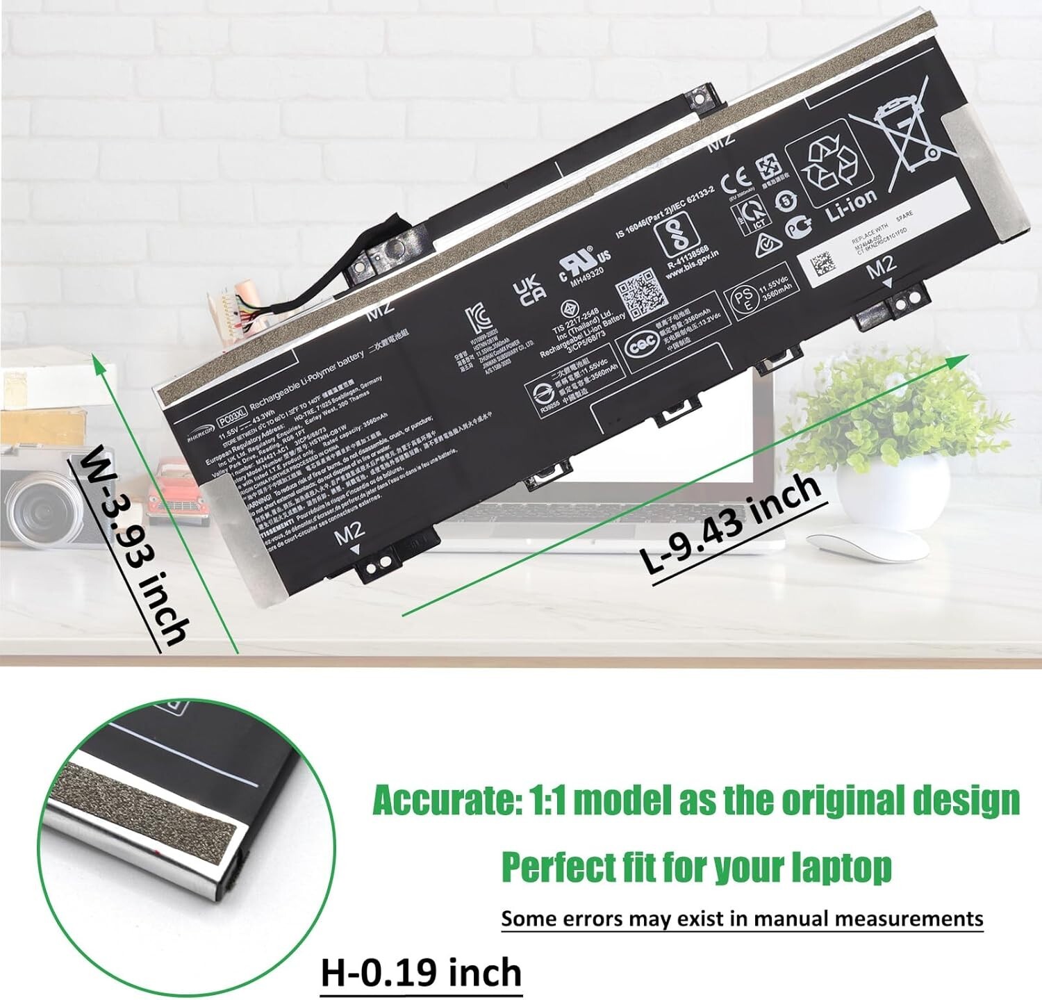 PC03XL Laptop Battery for HP Pavilion x360 14 Convertible PC 14-DW 14-DY 14-DH 1