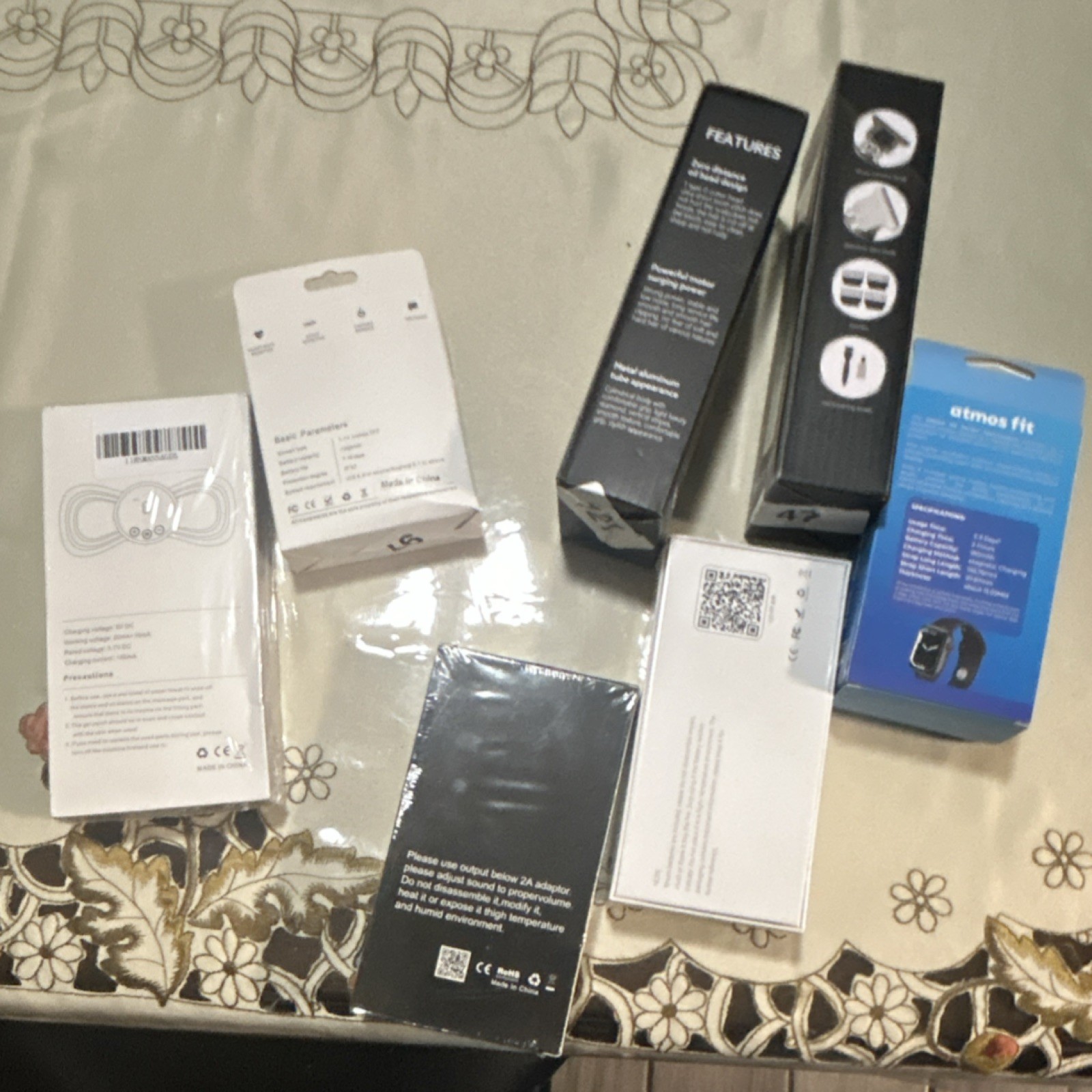 Atmos Fit Stride Smart Watch, Bracelet, Hair Trimmer, Mini Magic Sticker Lot