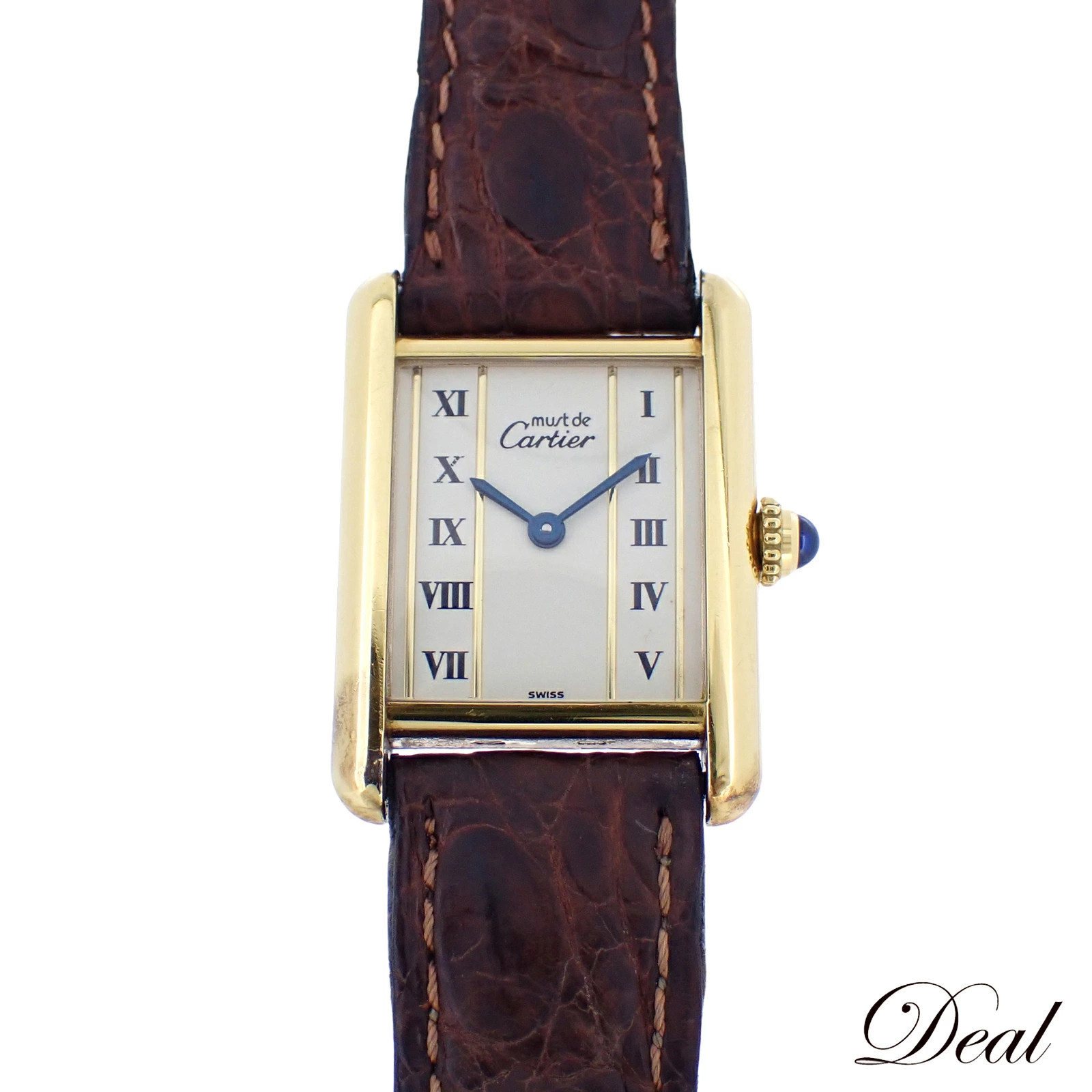 Cartier Must Tank SM Vermeil W1003053 Women’s Watch Square Dial Accessary Auth