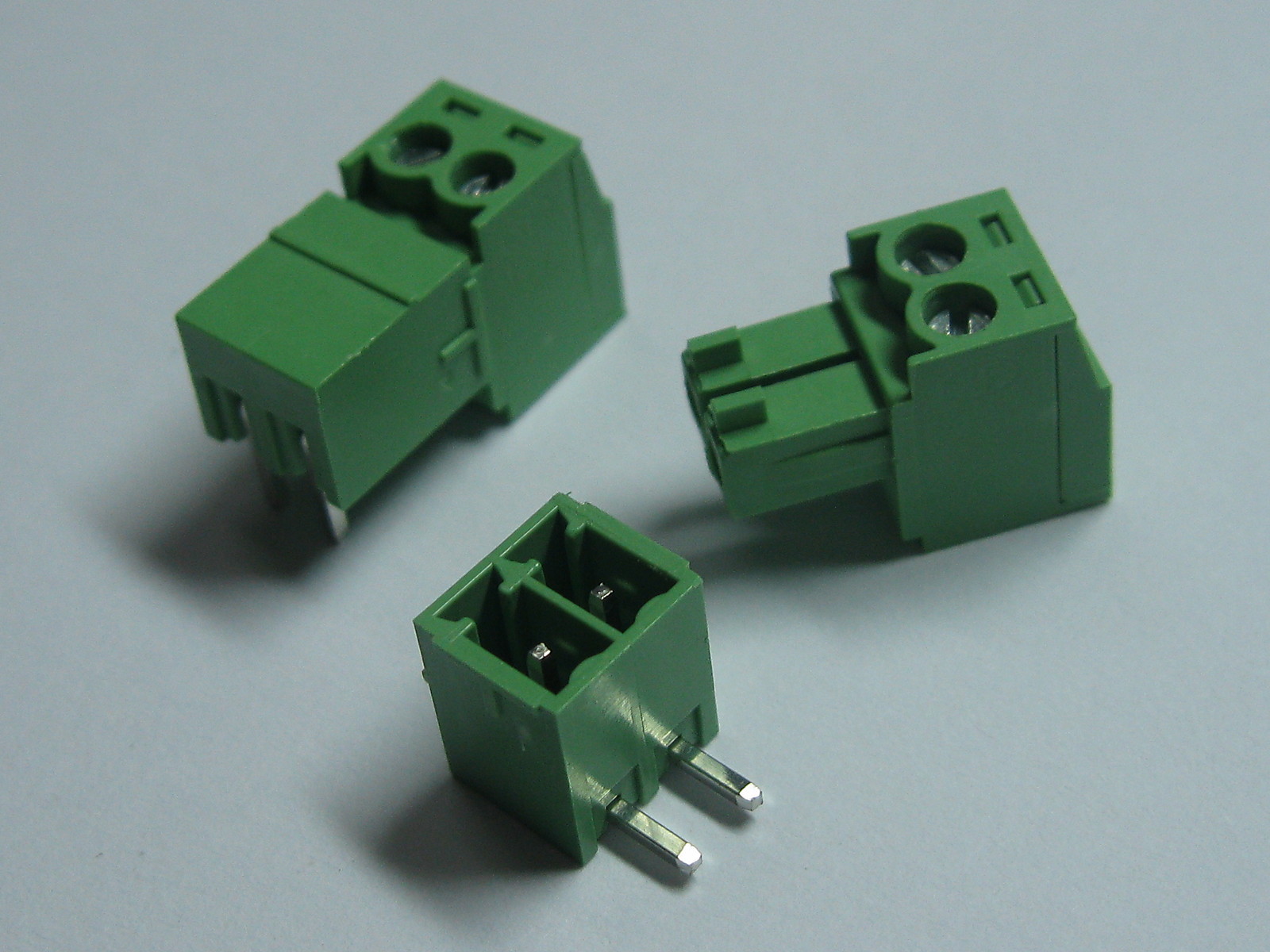 50 pcs Screw Terminal Block Connector 3.81mm Angle 2pin Green Pluggable Type New