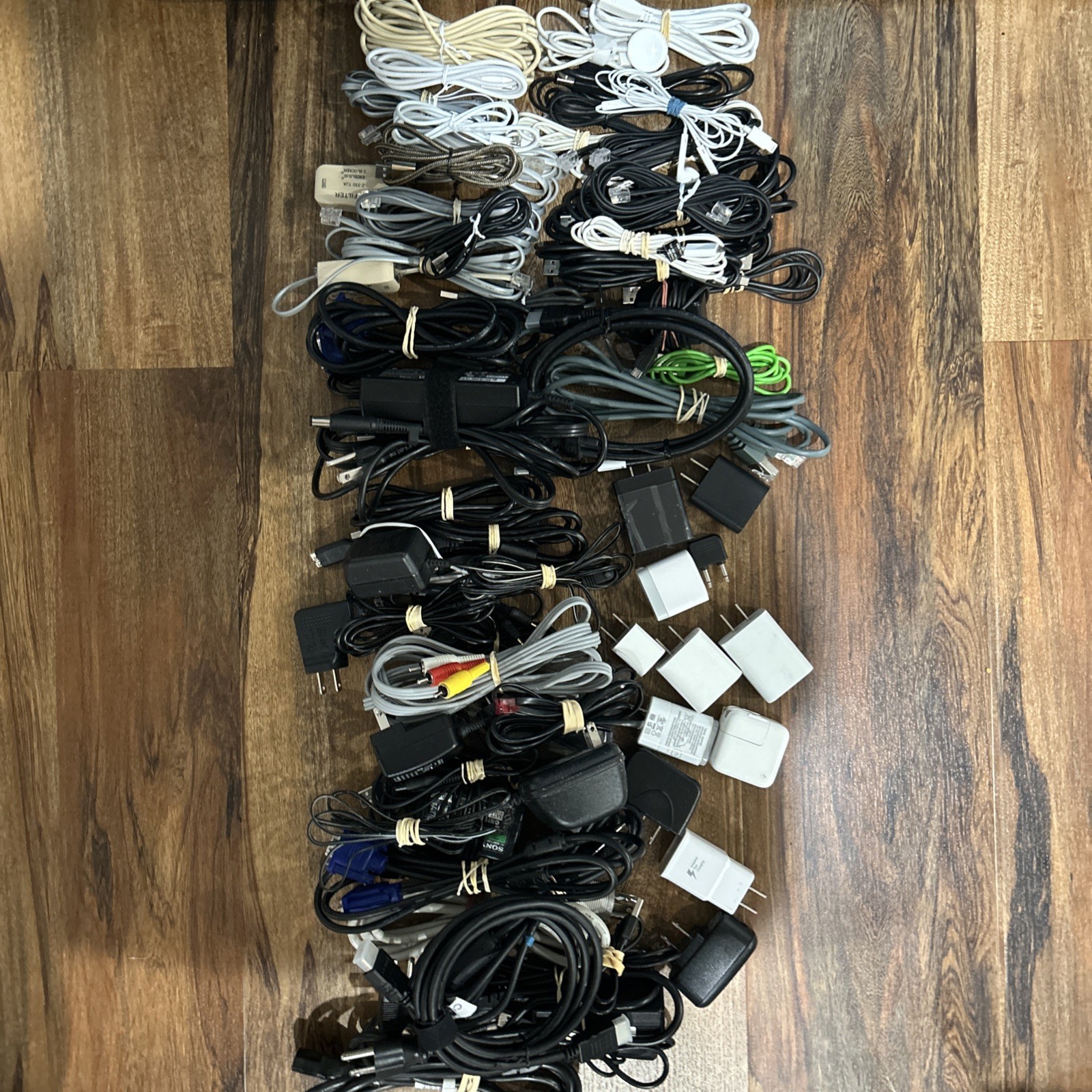 Box Of 75 Assorted Power Printer Computer Phone Nintendo Wires Cables