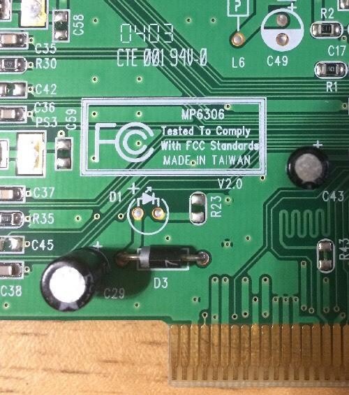 PCI FIREWIRE CARD MP6306 CONTROLLER 3 PORT EXTERNAL 1 PORT INTERNAL