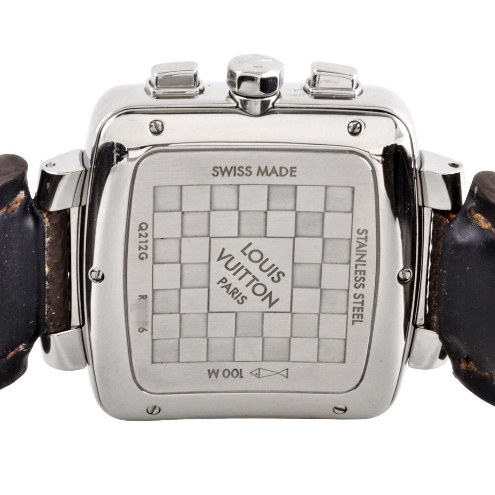 LOUIS VUITTON Watch Speedy Q212G Chronograph Automatic Navy Dial Square w/Box