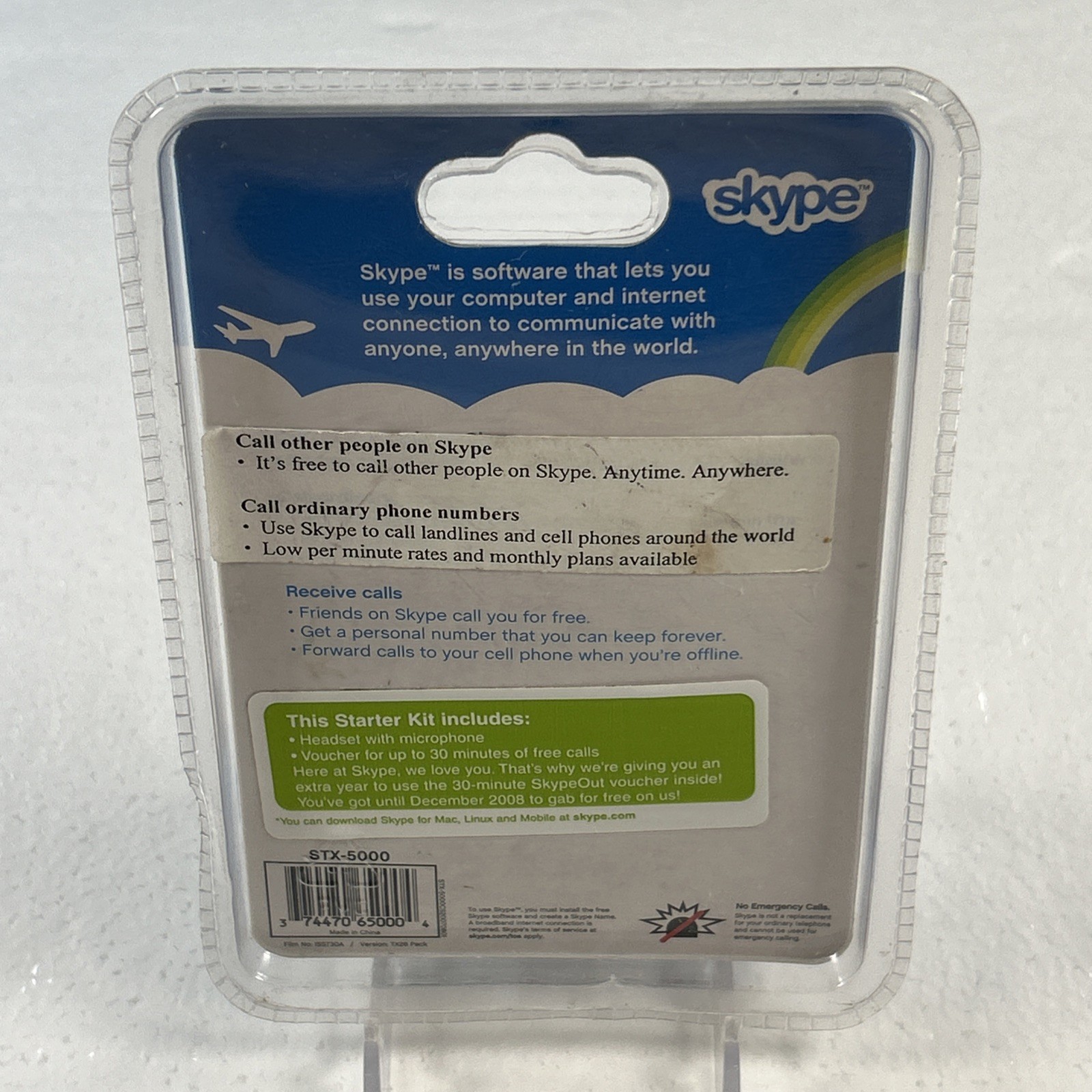 New Skype Starter Kit Headset NOS Sealed Deadstock 2007
