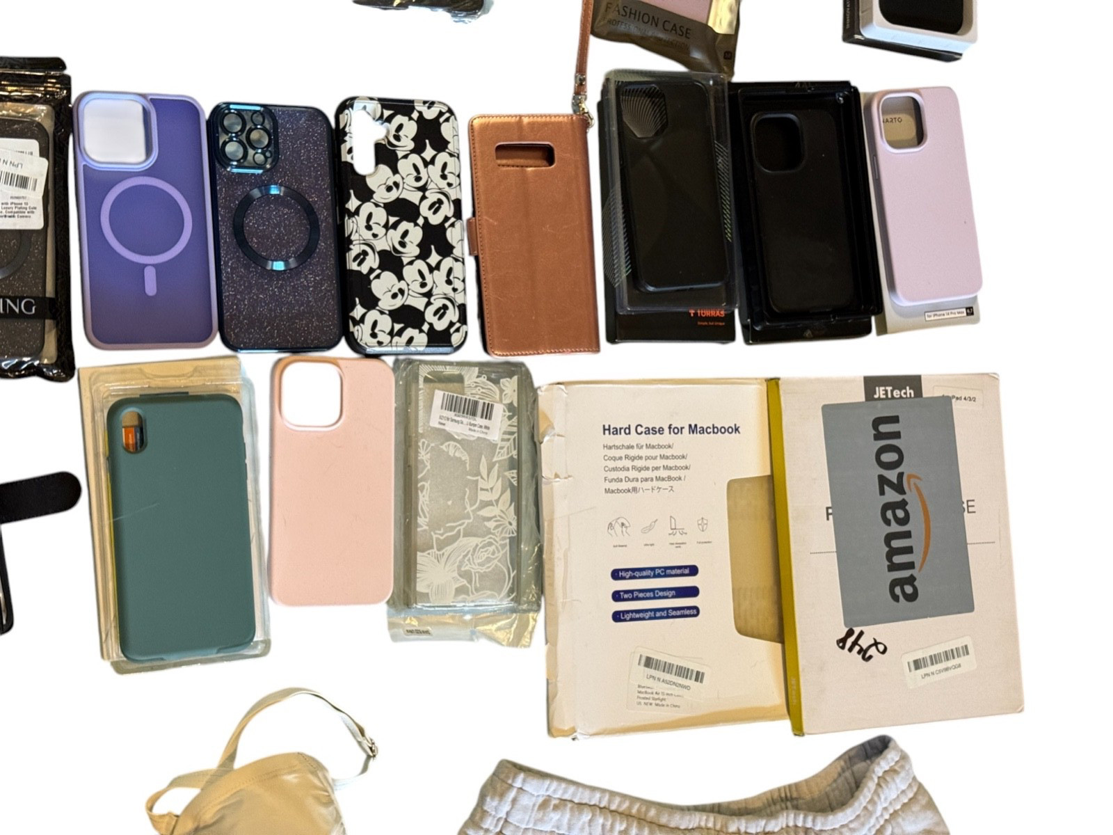 HUGE BULK MIXED RESELLER LOT – CLOTHING, PHONE/TABLET/COMPUTER CASES + MORE!!!!!