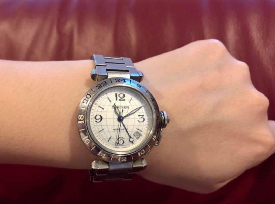 Cartier Watch Miss Pasha Unisex GMT Meridian Automatic Winding Stainless Steel