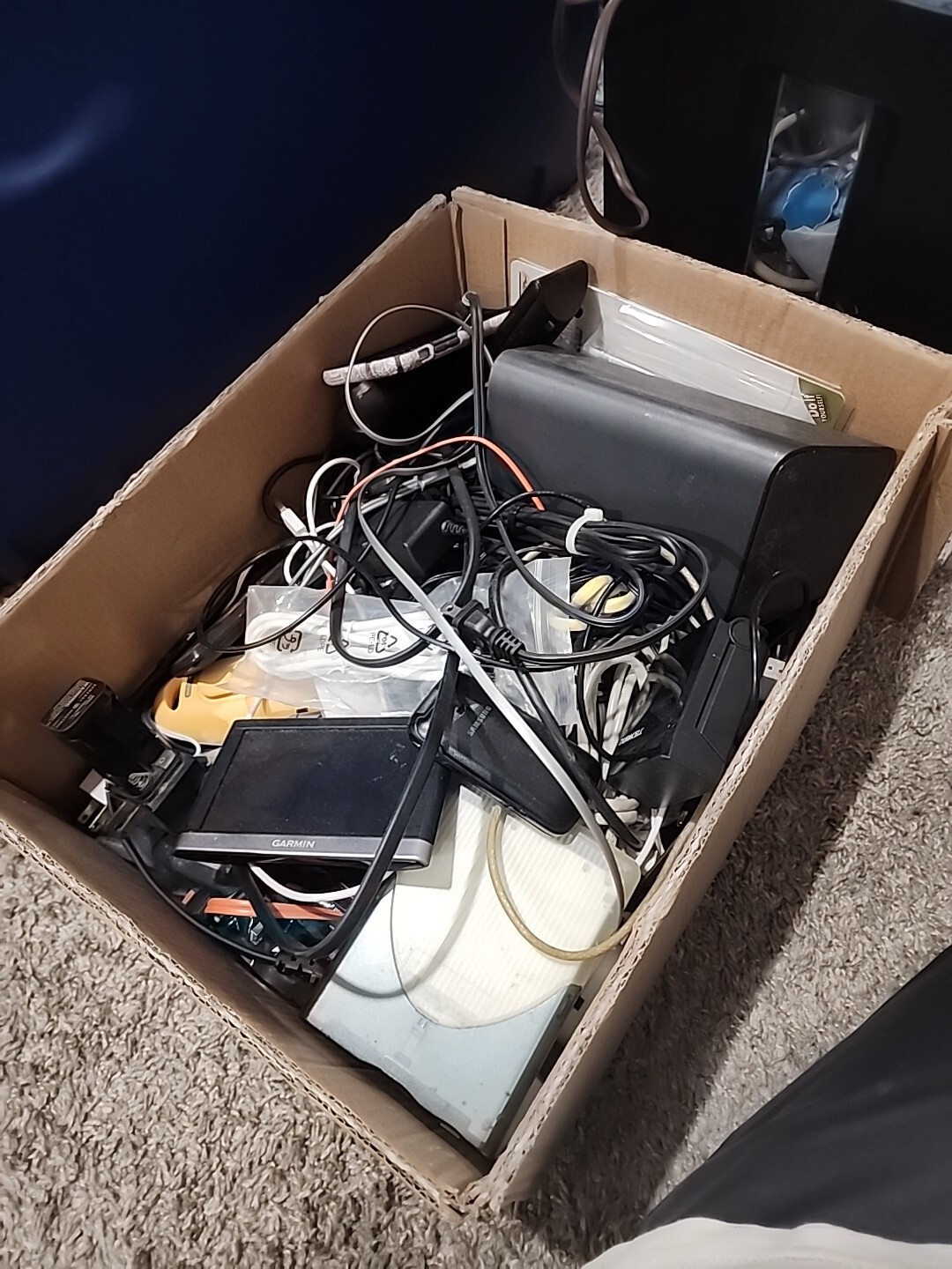 Box Of Misc Electronics And Cables