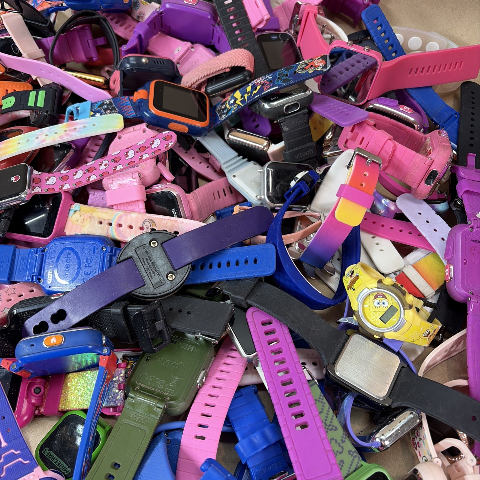 Lot of 200 Kids Smart Watches Assorted Lot vTech, Accutime, iTech, UNTESTED