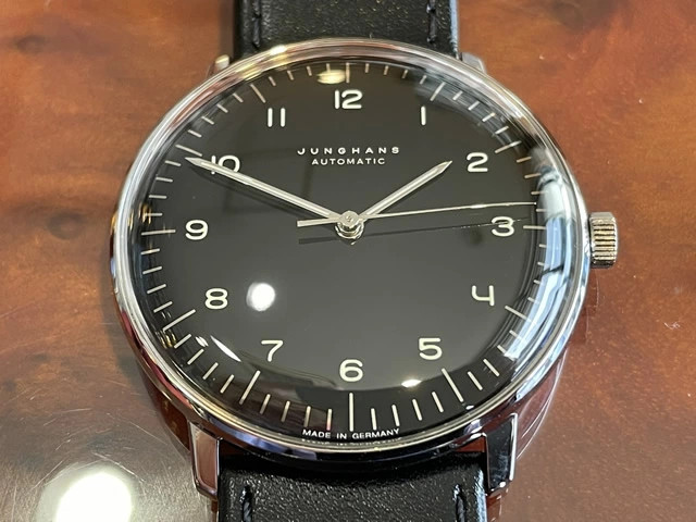 Junghans Automatic 38mm Watch Max Bill 027 3400 00 black men leather