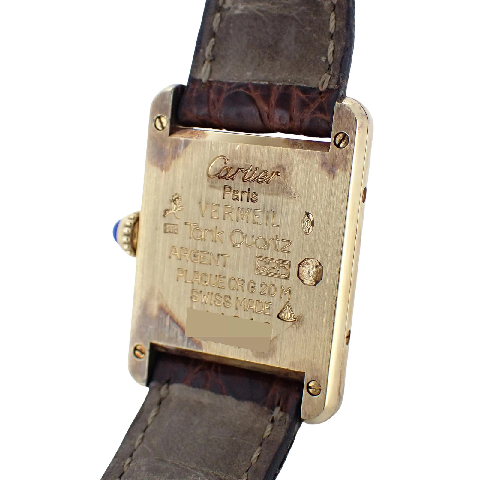 Cartier Must Tank SM Vermeil W1003053 Women’s Watch Square Dial Accessary Auth