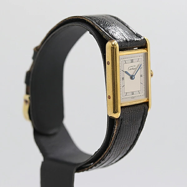 Cartier Must Tank SM SV925 Quartz Silver Square Dial Ladies Watch Accessary