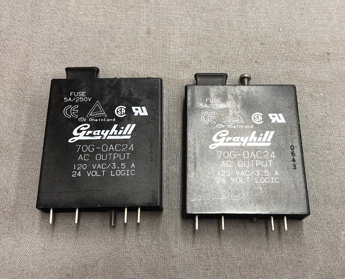LOT 2 Grayhill Relay w/ Replaceable Fuse LED Indicator 24V 70G-0AC24 120VAC 3.5A