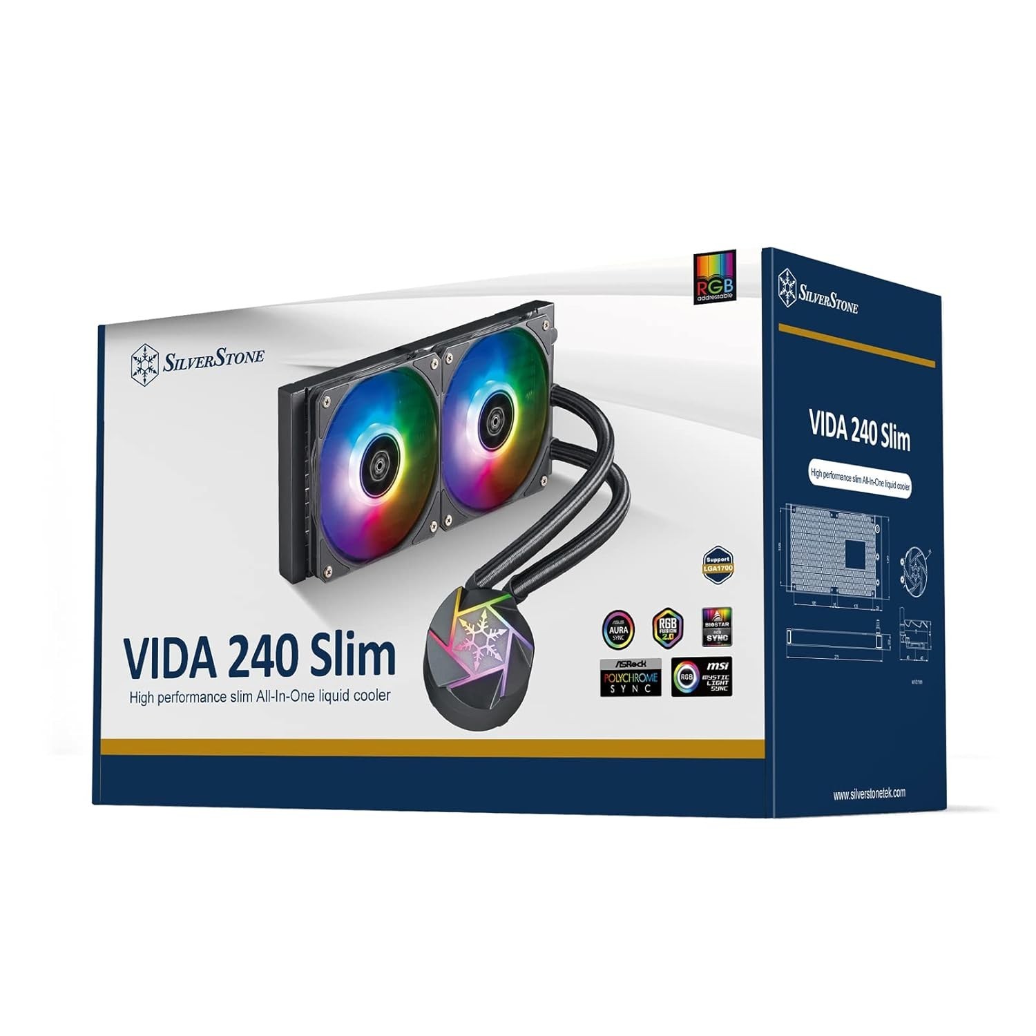 Silverstone VIDA 240 Slim High Performance Slim AIO Liquid Cooler SST-VD240-Slim