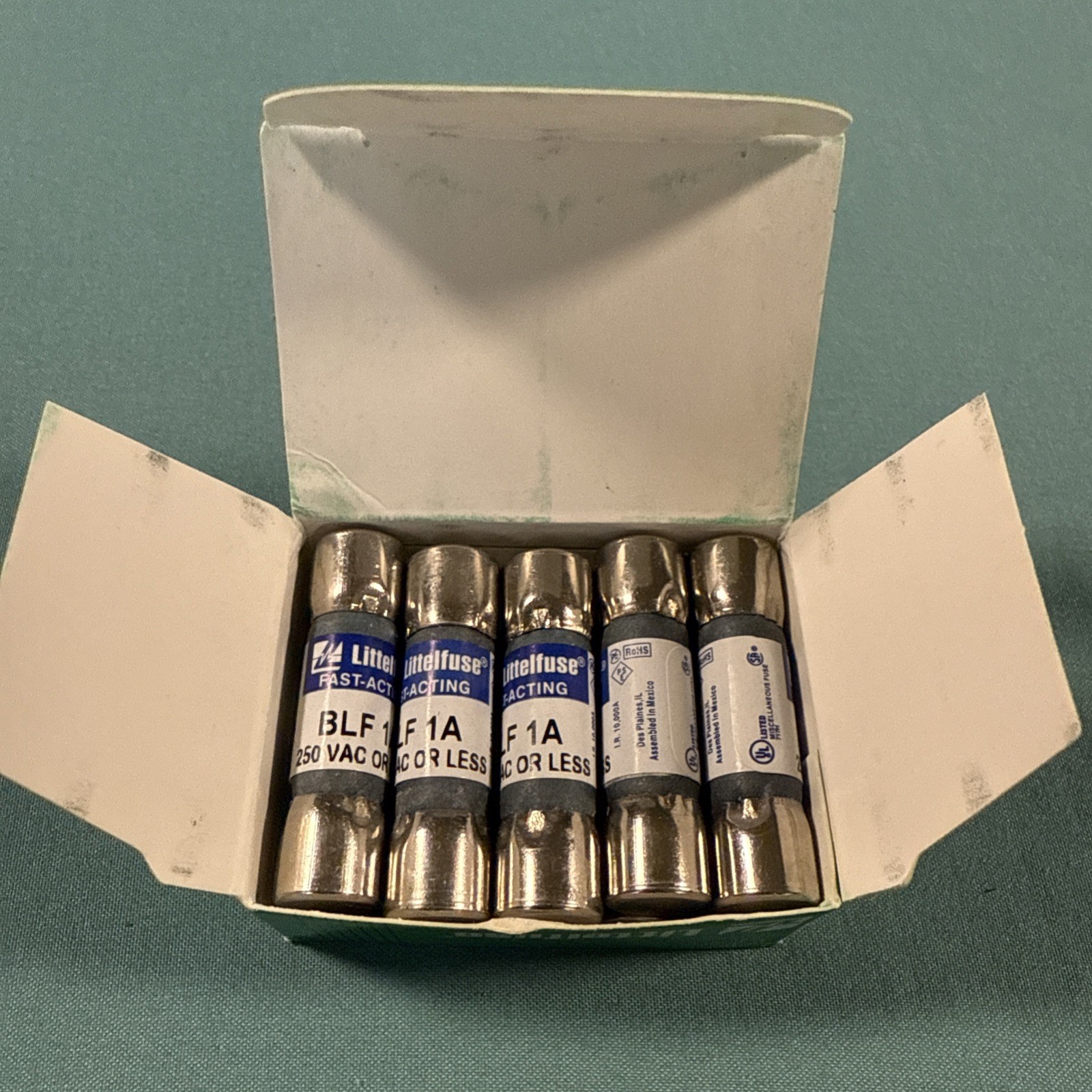 BLF-1 BLF1 BLF 1A ( 1 Amp ) 250Vac FAST-ACTING FUSE Littelfuse – Lot of 10 NEW