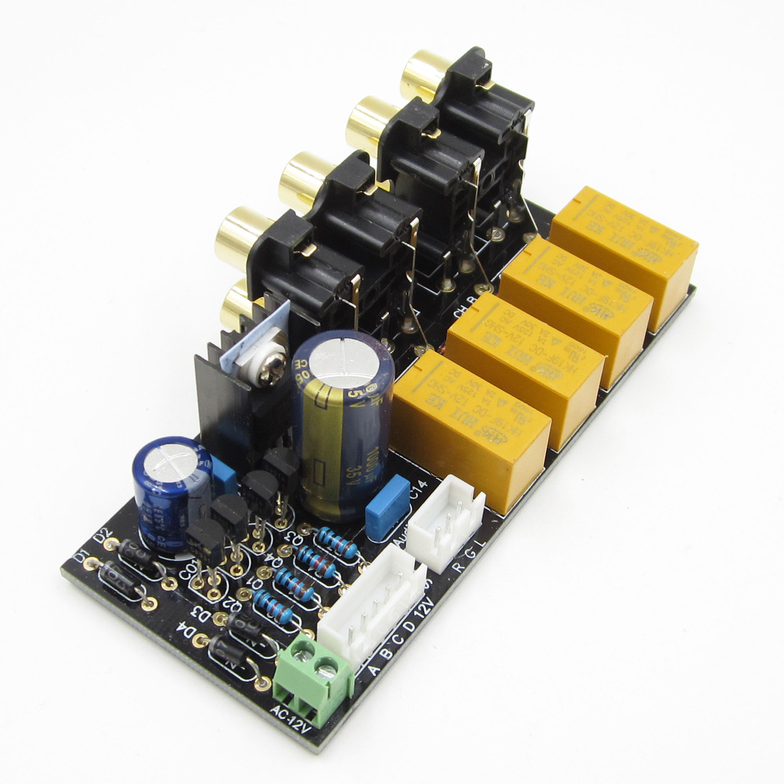 Audio Input Signal Selector Signal Switching/Relay Board Amplifier Board + RCA