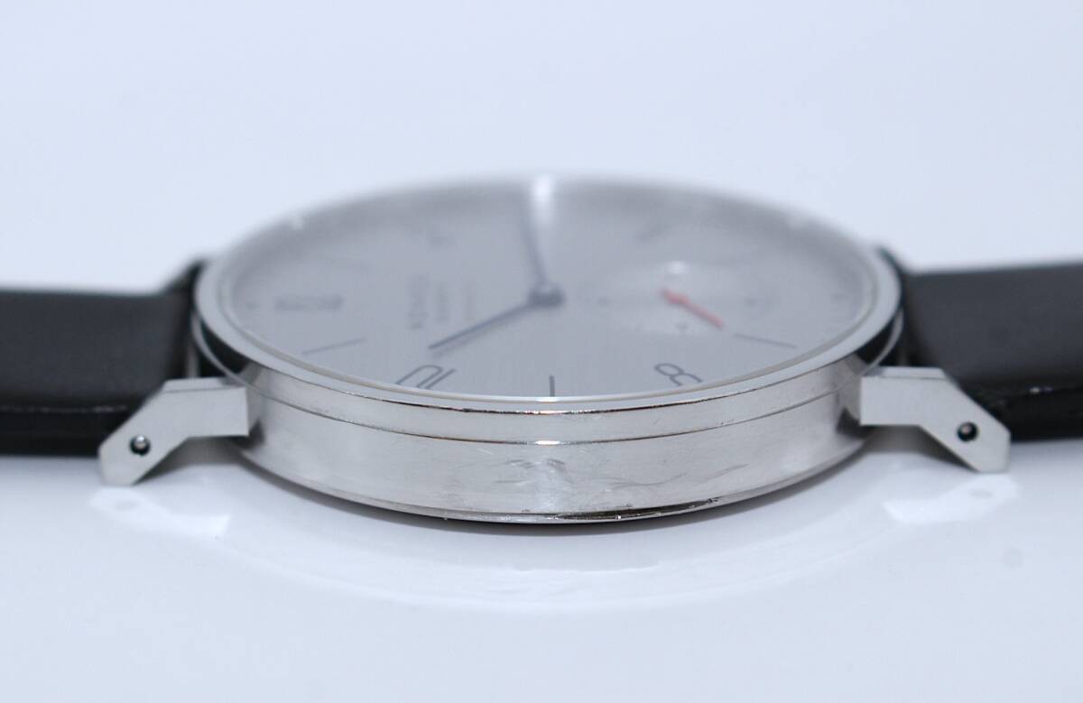 Nomos Glashütte Tangente Neomatik 39 141 Silver Dial Auto Black Strap Men Watch