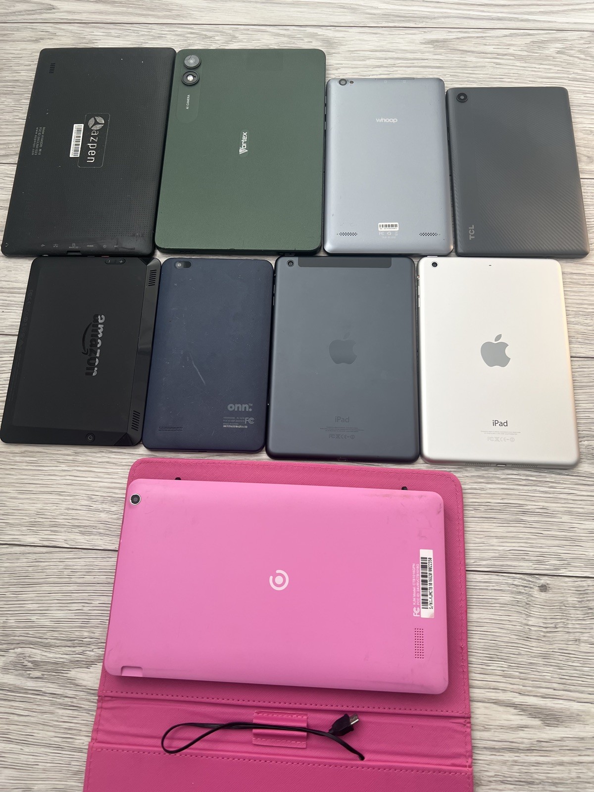 Lot of 9 Tablets Mixed Brands Untested For Parts or Not Working