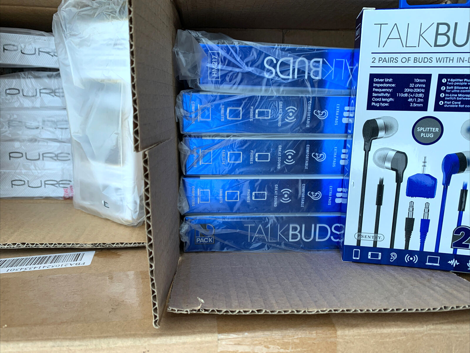 BULK WHOLESALE Resale Lot NEW Sentry Earbuds Stereo Buds W Mic TalkBuds (168 Pc)