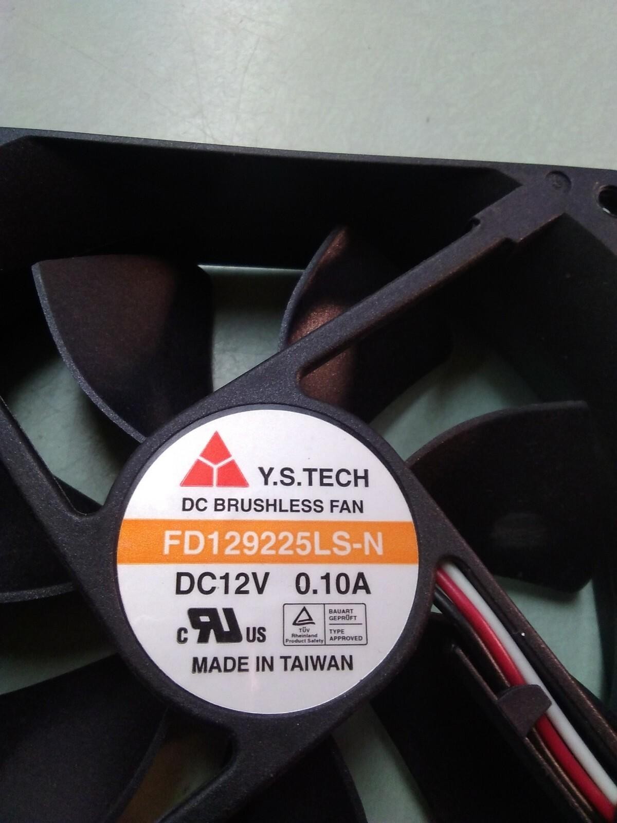 Y.S. Tech Desktop DC Brushless Cooling Fan – FD129225LS-N 12V 0.10A