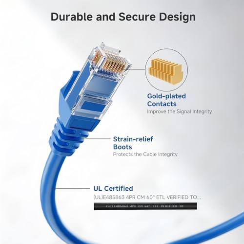 Cable Matters 5-Pack Cat6 Ethernet Patch Cable 5ft Snagless RJ45 Multi-Color