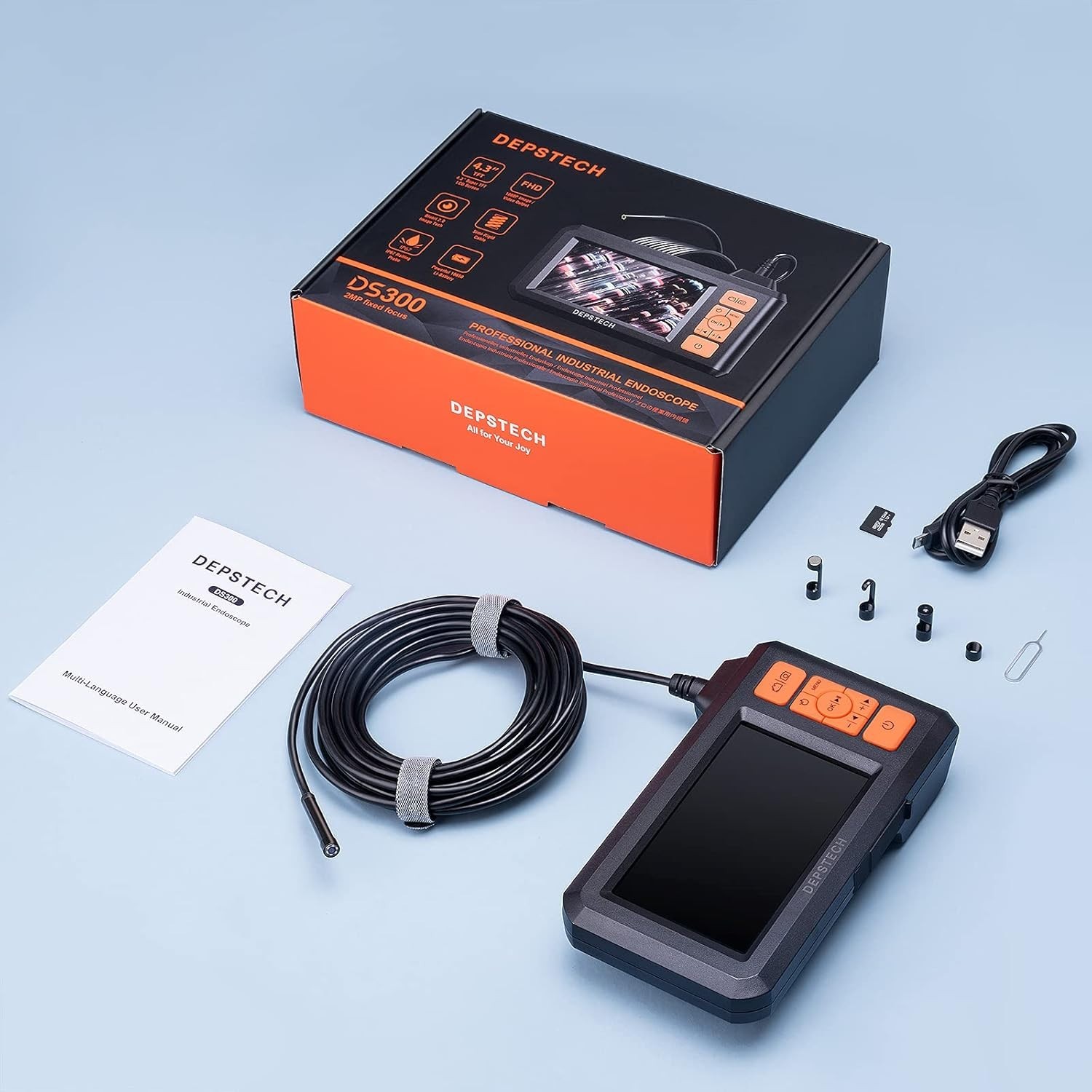 Industrial Camara De Endoscopio Boroscopio De Inspeccion Motor Casa LED 5 M 4.3″